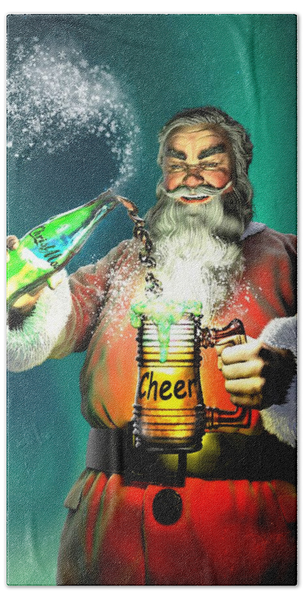 Have A Cup Of Cheer Hand Towel featuring the digital art Have A Cup of Cheer by David Luebbert