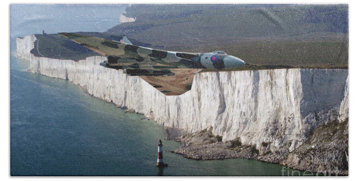 Vulcan Bath Towel featuring the digital art Heading For Eastbourne by Airpower Art