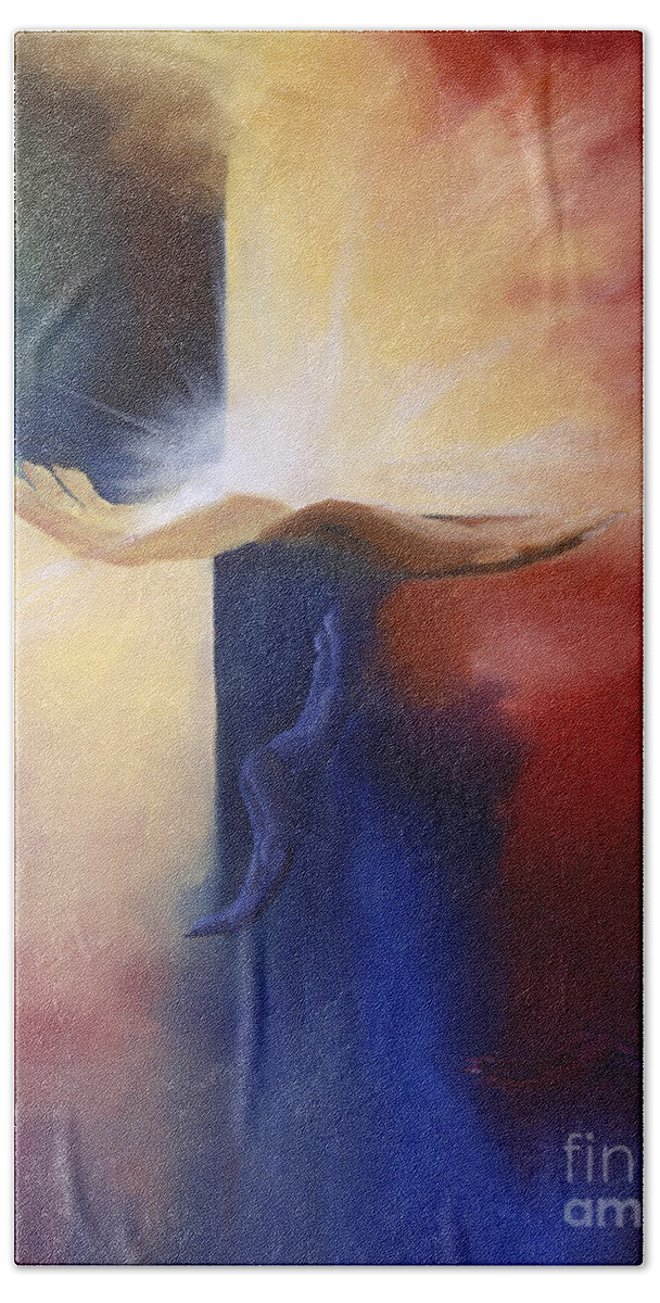 Christian Art Bath Towel featuring the painting The Gift of Self by Maria Hunt