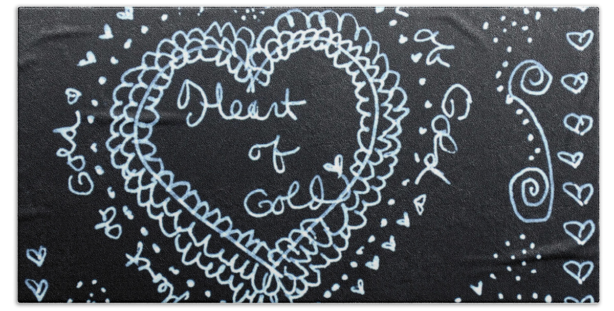 Caregiver Hand Towel featuring the drawing Heart Of Gold by Carole Brecht