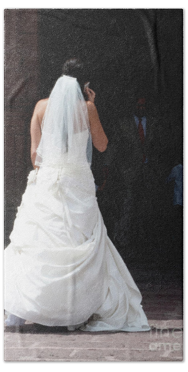 Bride Hand Towel featuring the photograph Hello Mama...I'm not sure.. by Barry Weiss