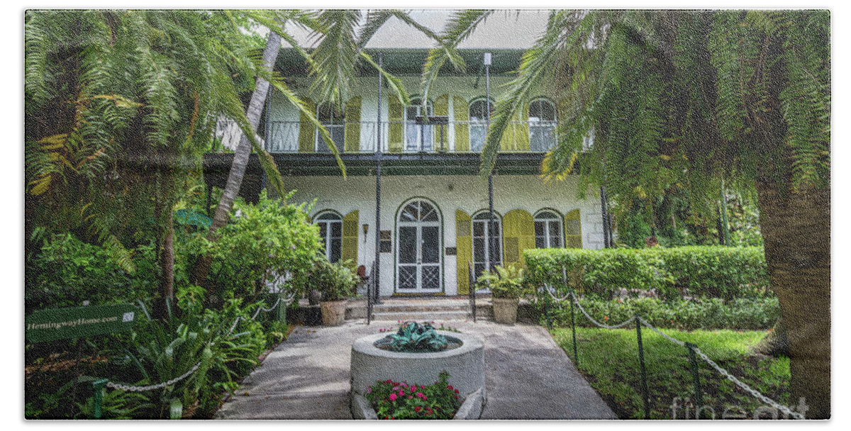 Key West Bath Towel featuring the photograph Hemingway House Entrance, Key West by Liesl Walsh