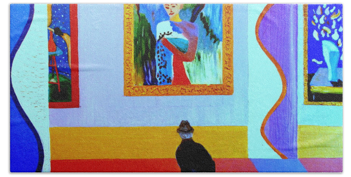 Matisse Hand Towel featuring the painting Henri Remembers by Bill OConnor
