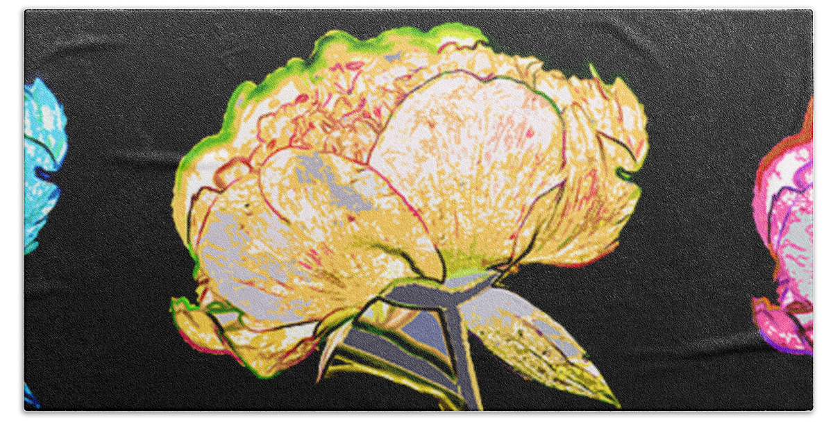 Peony Bath Towel featuring the photograph Here Today and Gone Tomorrow Triptych by Angelina Tamez
