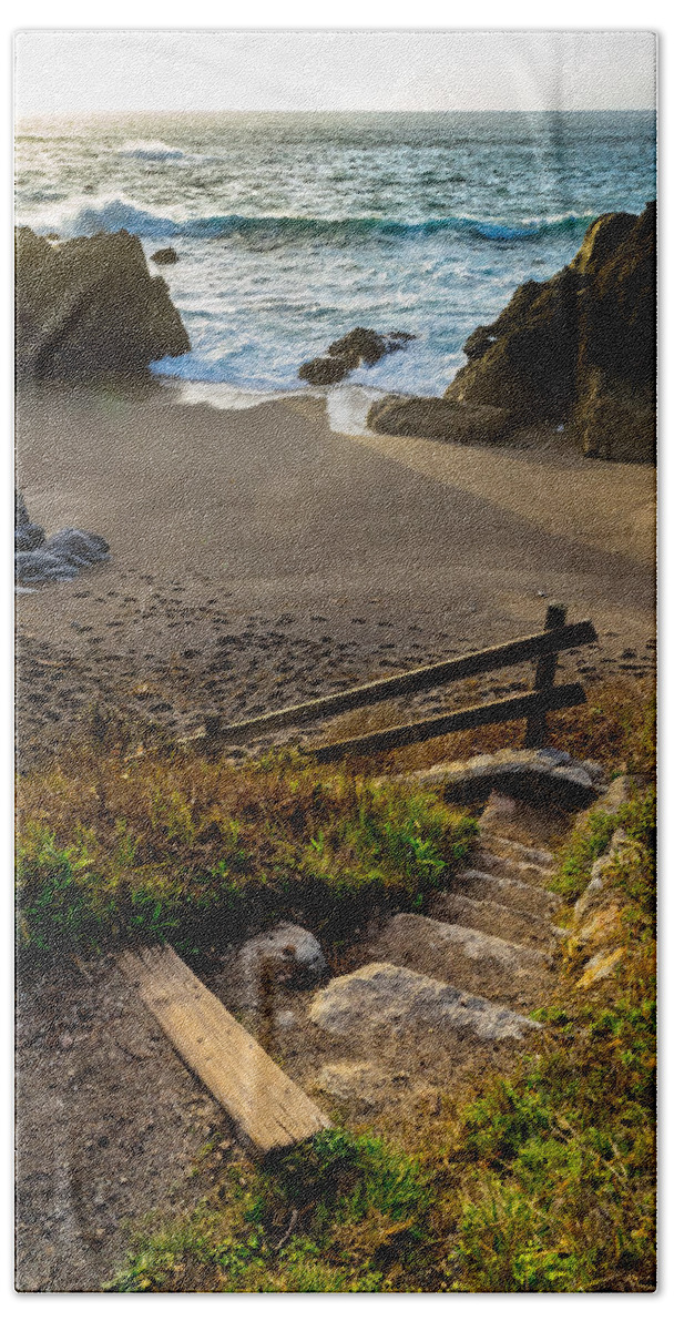 Point Lobos Bath Towel featuring the photograph Hidden Beach by Derek Dean