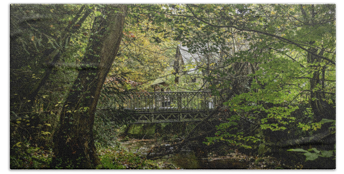 Season Bath Towel featuring the photograph Hidden Bridge at Offas Dyke by Spikey Mouse Photography