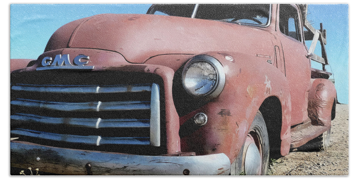 Truck Bath Sheet featuring the photograph High Desert GMC by Terry Fiala