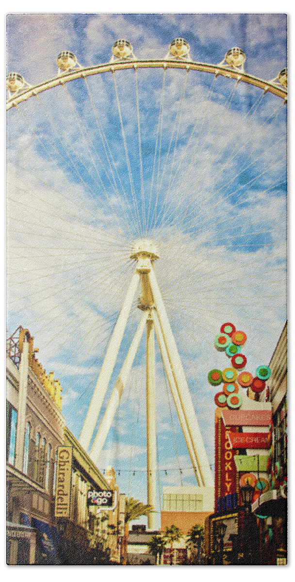 High Roller Wheel Hand Towel featuring the photograph High Roller Wheel, Las Vegas by Tatiana Travelways