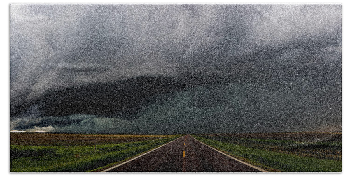 Storms Hand Towel featuring the photograph Highway to Hell by Aaron J Groen