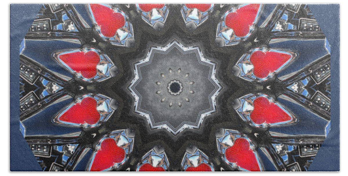 Photography Hand Towel featuring the digital art Valkyrie Kaleidoscope 2 by Wendy Wilton