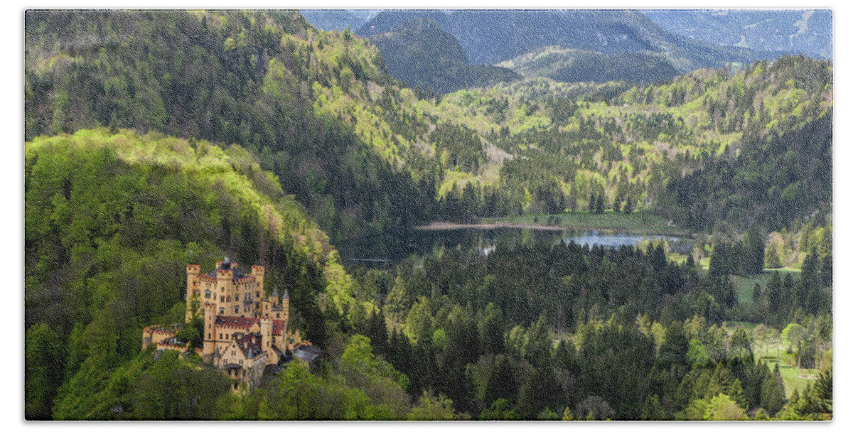 Hohenschwangau Hand Towel featuring the photograph Hohenschwangau Castle 2 by Will Wagner