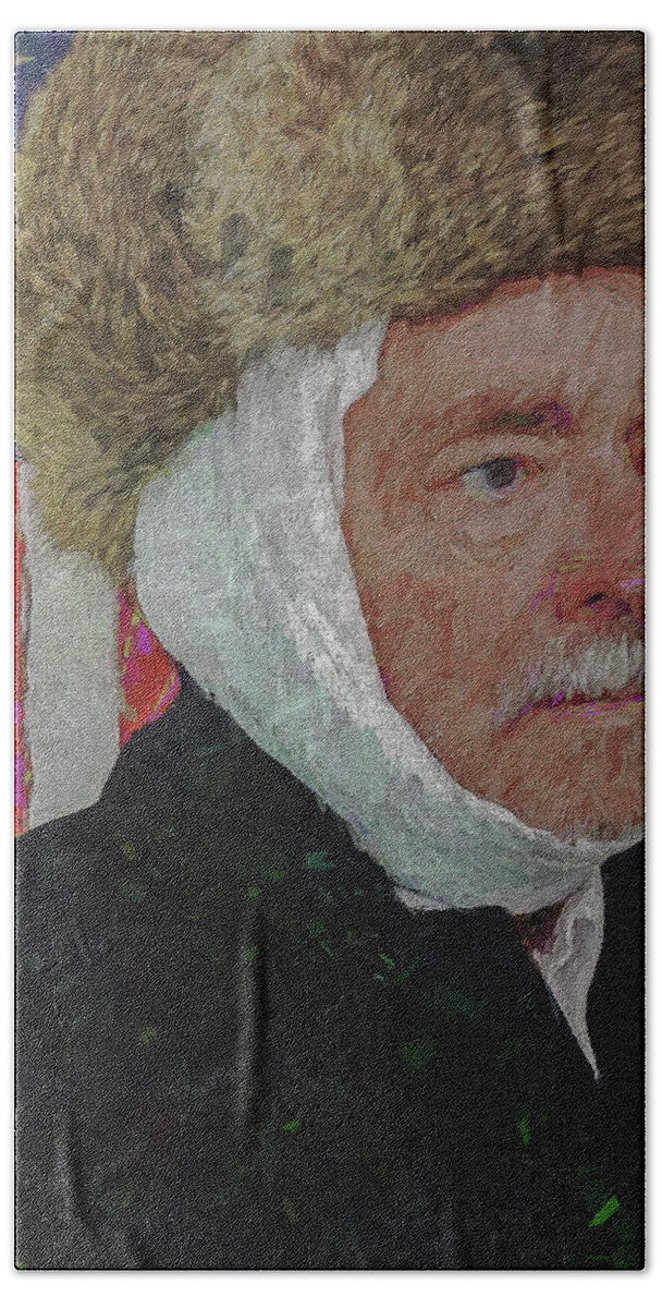 Vincent Hand Towel featuring the photograph Homage to Van Gogh Selfie by Jerry Gammon