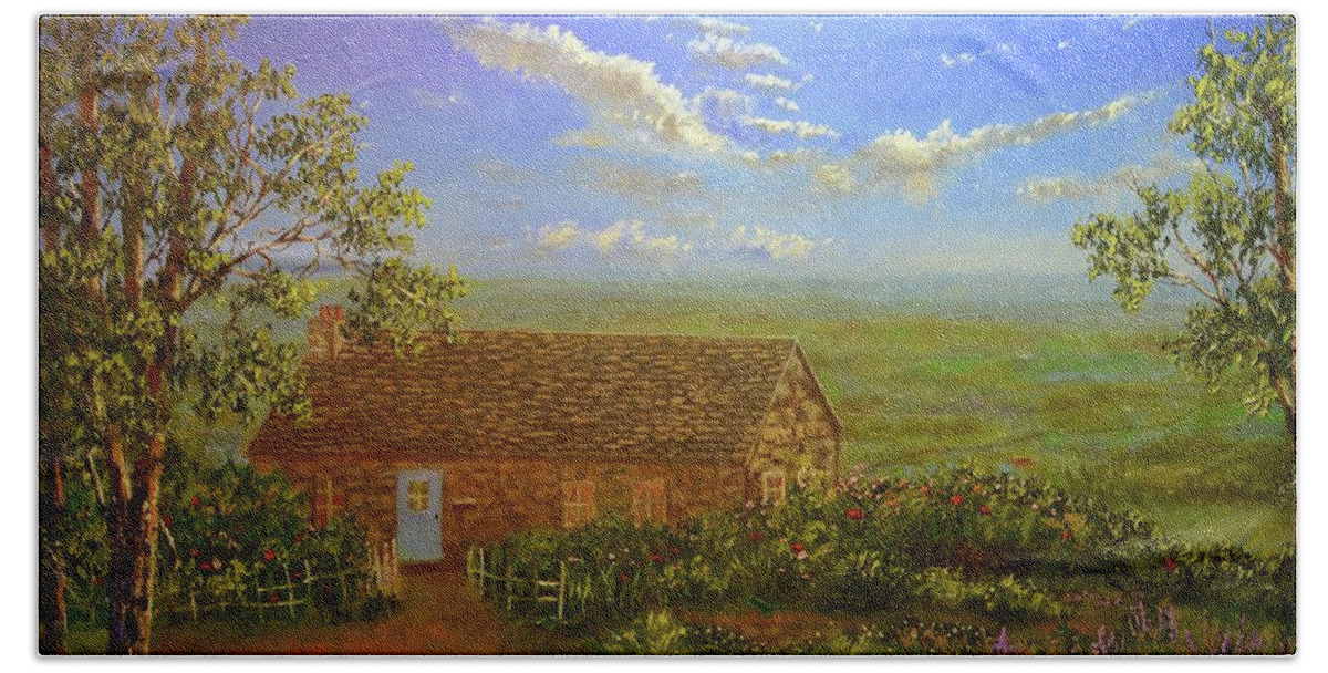  Landscape Bath Towel featuring the painting Home Sweet Home by Michael Mrozik