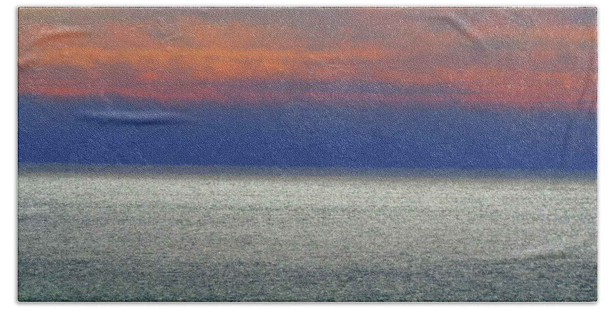 Ocean Abstract Hand Towel featuring the photograph Horizontal sunset by Kathleen Illes
