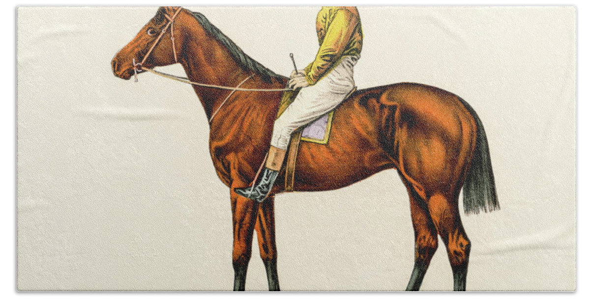 David Letts Hand Towel featuring the photograph Horse Jockey by David Letts