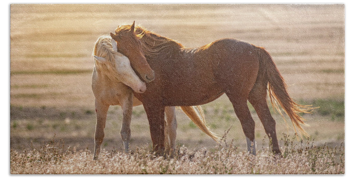 Horses Bath Towel featuring the photograph Horse Love by Michael Ash