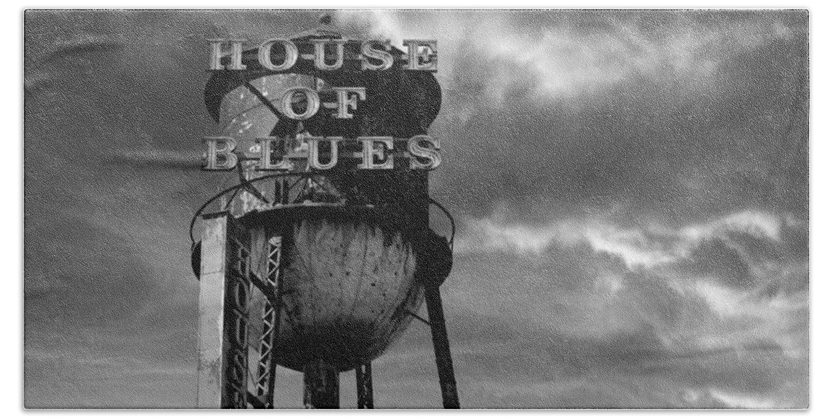 Laura Fasulo Bath Towel featuring the photograph House Of Blues B/w by Laura Fasulo