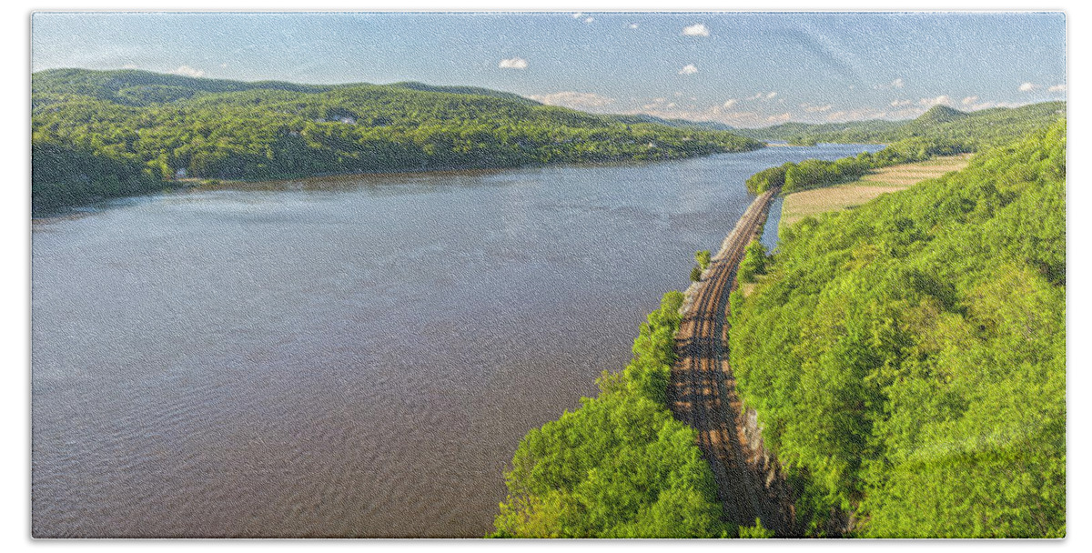 Hdr Bath Towel featuring the photograph Hudson River Valley Panorama by Angelo Marcialis