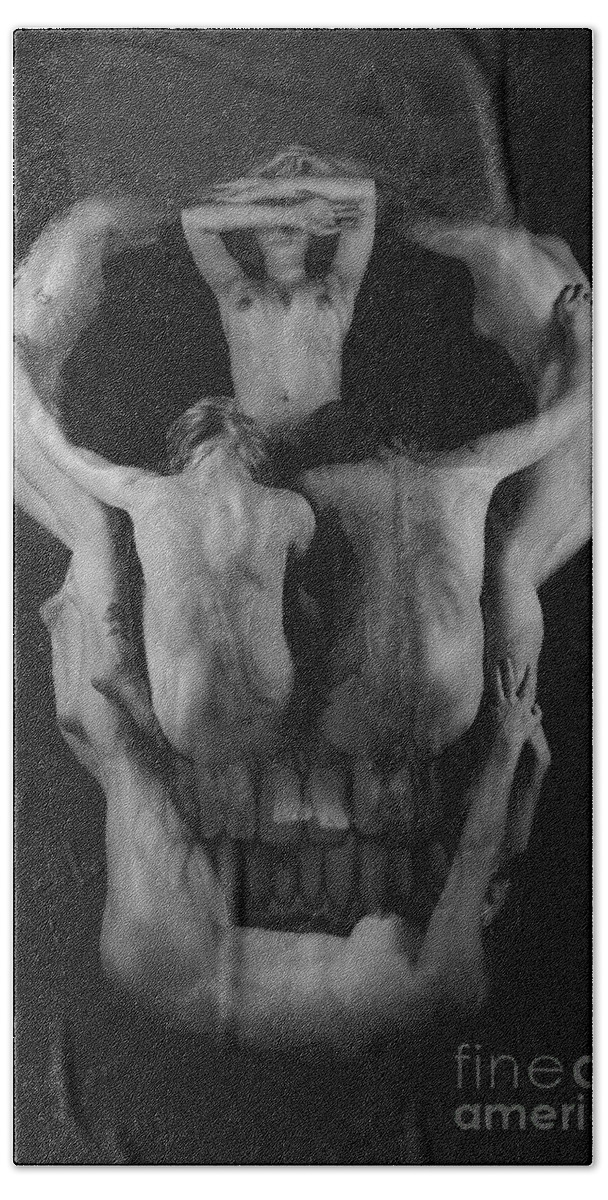 Artistic Photographs Bath Towel featuring the photograph Human skull by Robert WK Clark