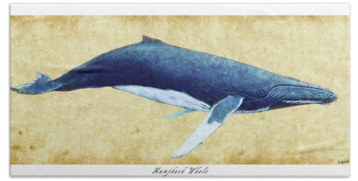 Humpback Bath Towel featuring the photograph Humpback Whale painting - framed by Weston Westmoreland