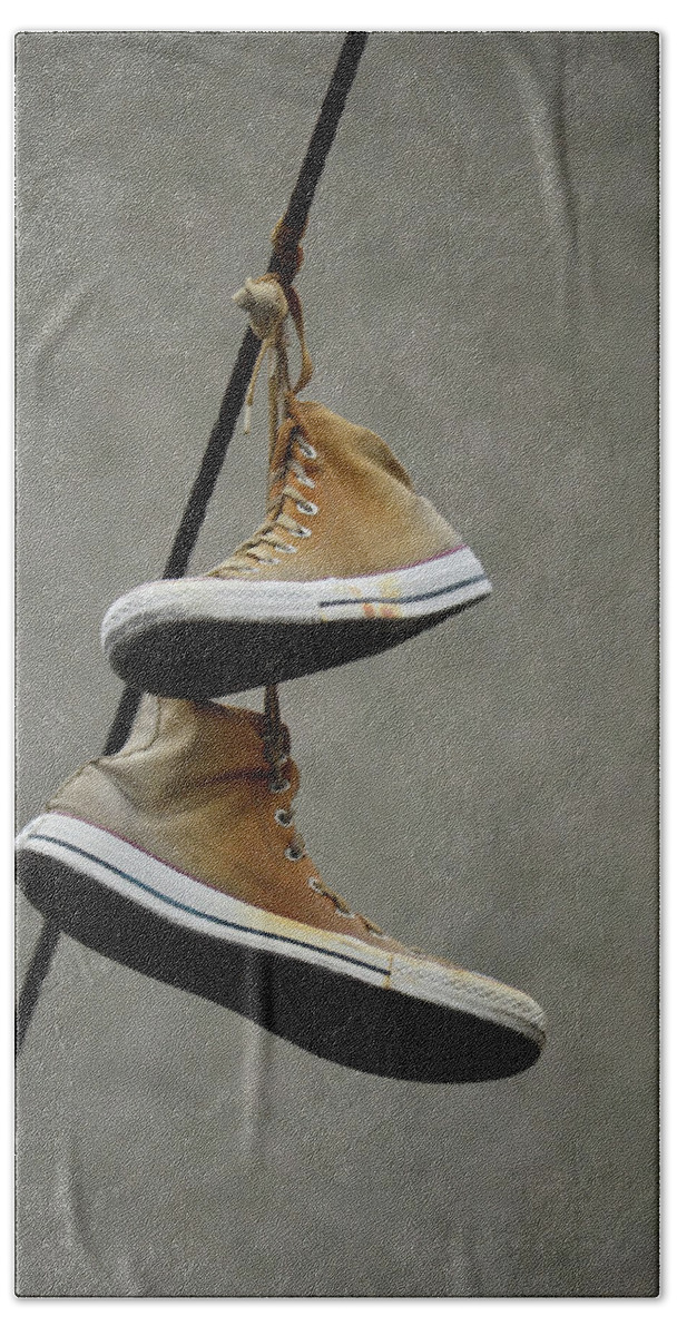 Shoes Bath Towel featuring the photograph Hung on old ways by J C