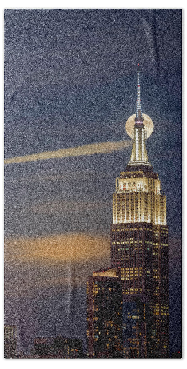 America Hand Towel featuring the photograph Hunter's Moon by Eduard Moldoveanu