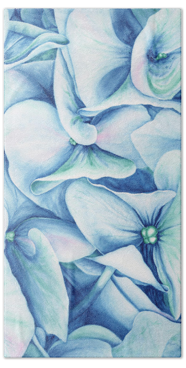 Floral Bath Towel featuring the painting Hydrangea by Lori Taylor