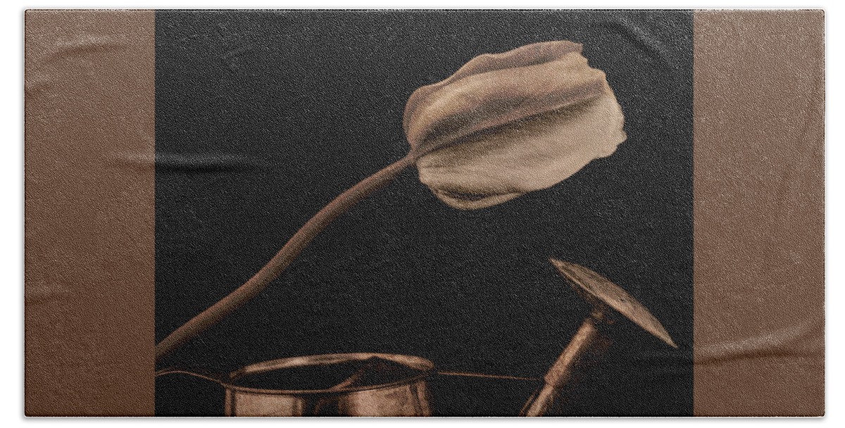 Tulips Hand Towel featuring the photograph I depend on you... by Rene Crystal
