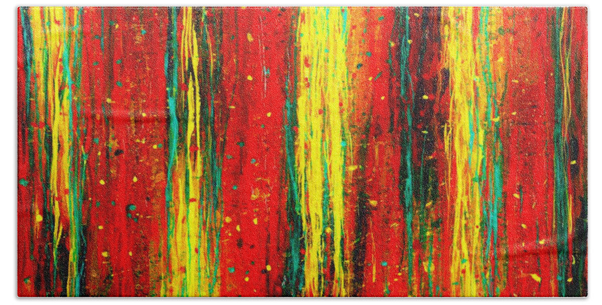#2d #abstract #art #beautiful ##colorful #colors #contemporary #contemporaryart #fineart #interiordesign #luxuryart #modernart #surreal #allisonconstantino Hand Towel featuring the painting I Melt with You by Allison Constantino