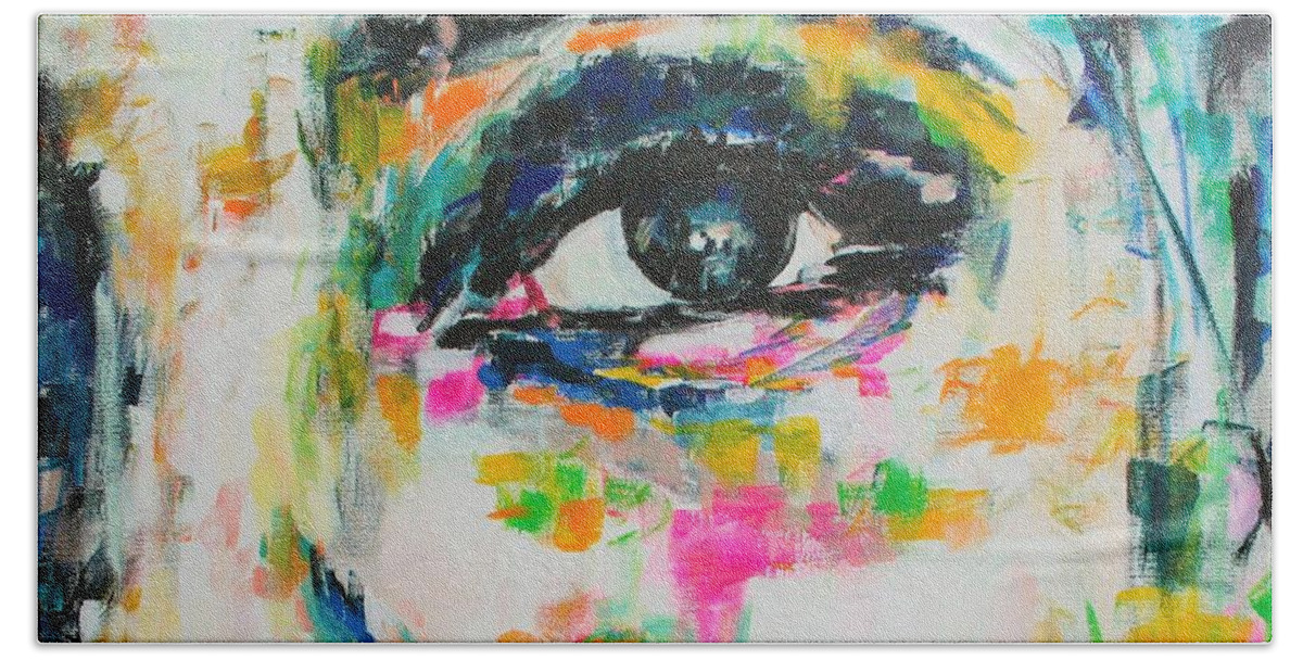 Face Bath Towel featuring the painting I Think it is Going to Rain Today by Christel Roelandt