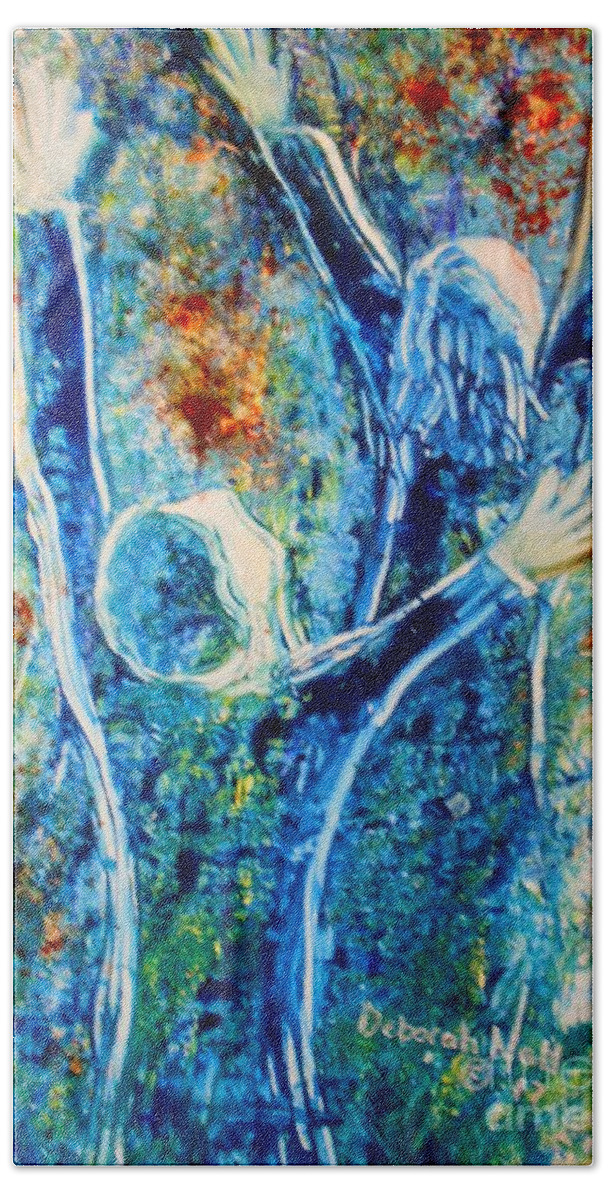Praise Bath Towel featuring the painting I Will Praise You In The Storm by Deborah Nell