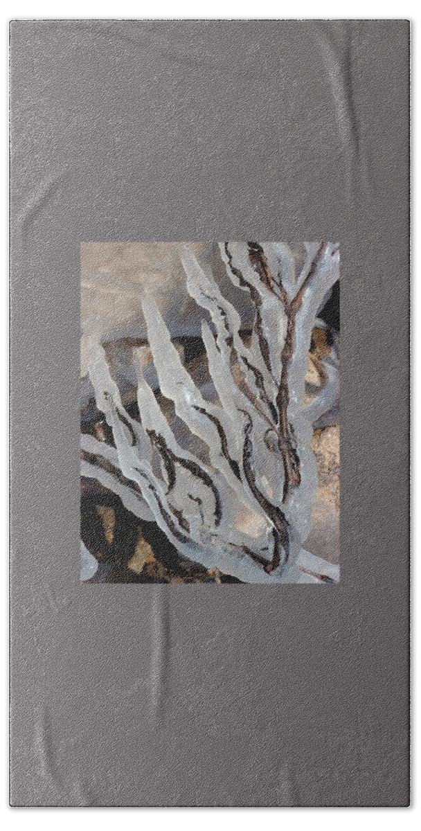 Ice Bath Towel featuring the photograph Ice Branches by Annekathrin Hansen