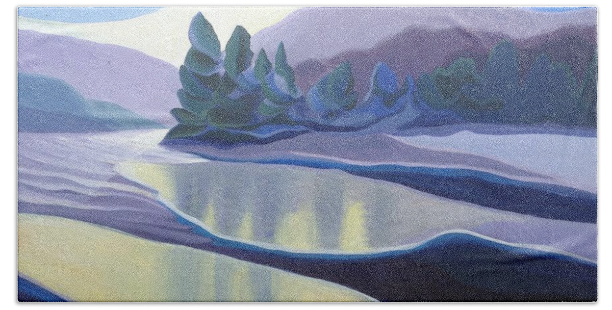 Group Of Seven Hand Towel featuring the painting Ice Floes by Barbel Smith