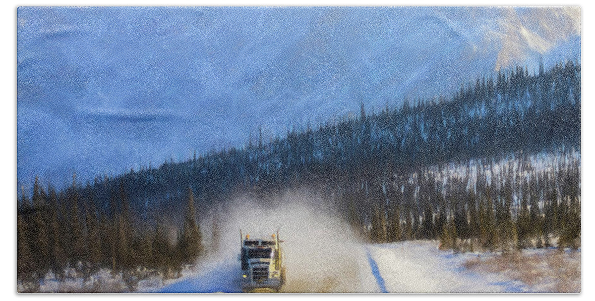 Alaska Bath Towel featuring the photograph Ice Road Trucker by John Roach