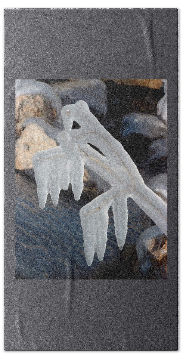 Ice Hand Towel featuring the photograph Ice Sculpture by Annekathrin Hansen