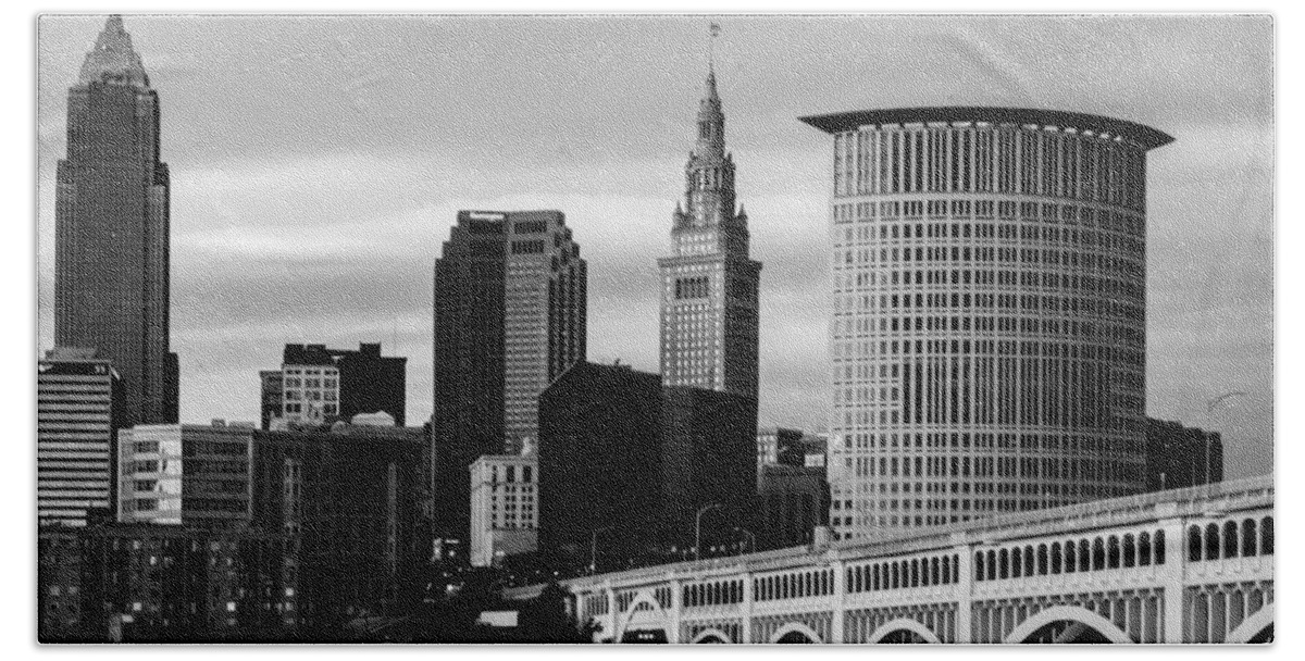 Cleveland Bath Towel featuring the photograph Iconic Cleveland by Stewart Helberg