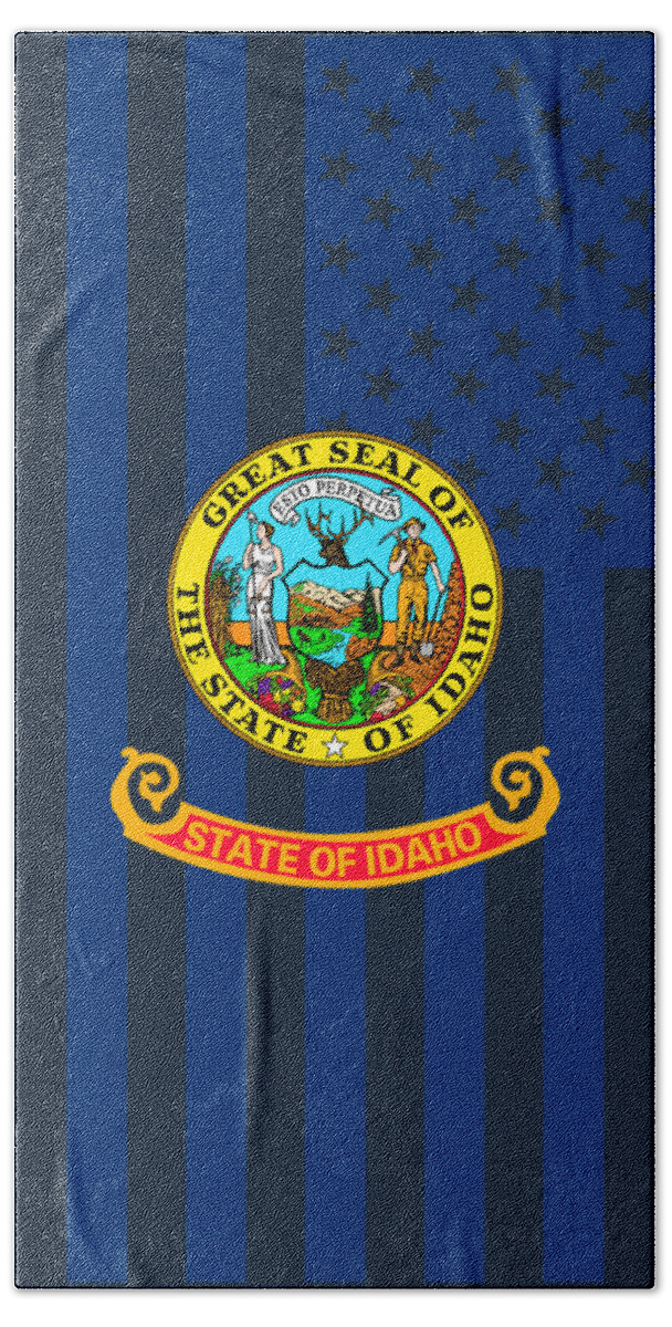 Idaho Bath Towel featuring the digital art Idaho State Flag Graphic USA Styling by Garaga Designs