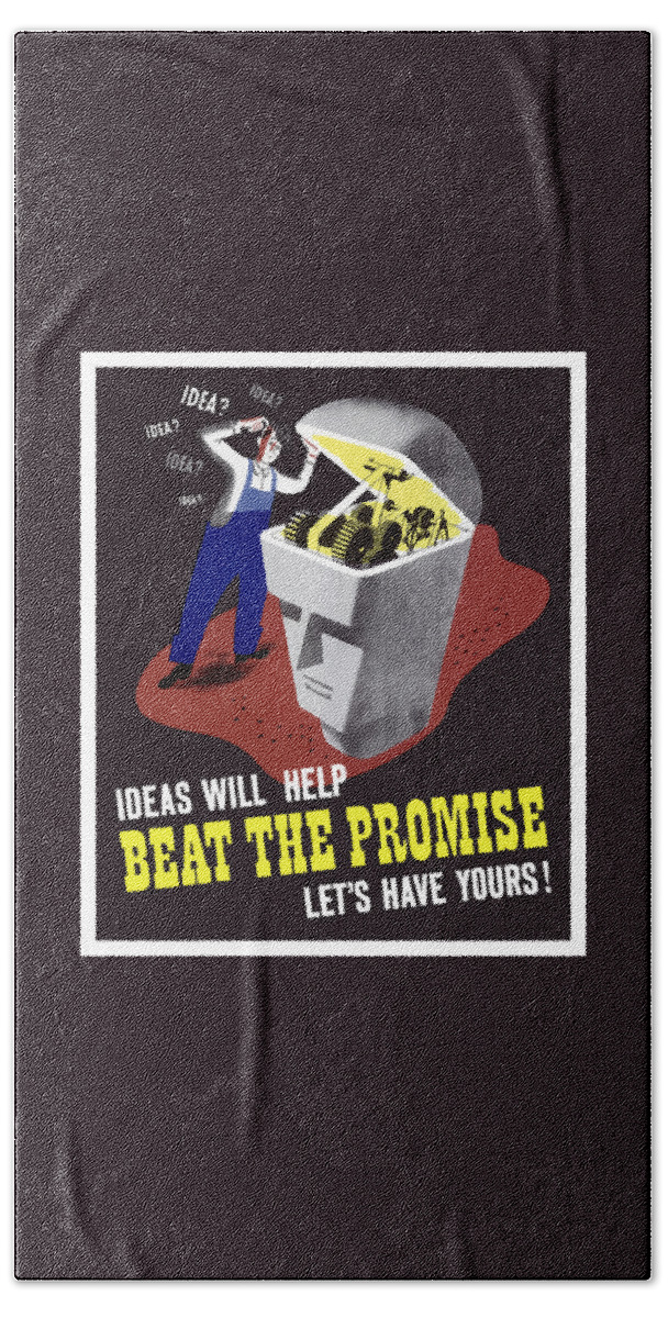 Wwii Bath Towel featuring the digital art Ideas Will Help Beat The Promise by War Is Hell Store