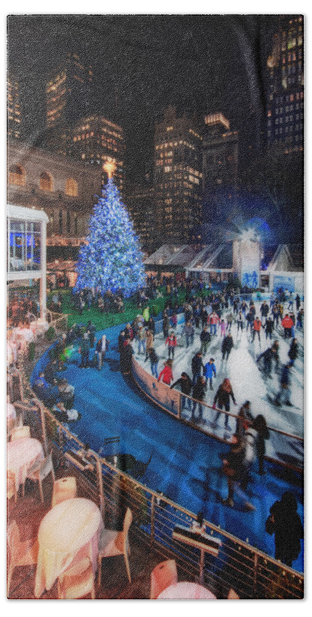Bryant Park Hand Towel featuring the photograph If I Could Make December Stay by Evelina Kremsdorf