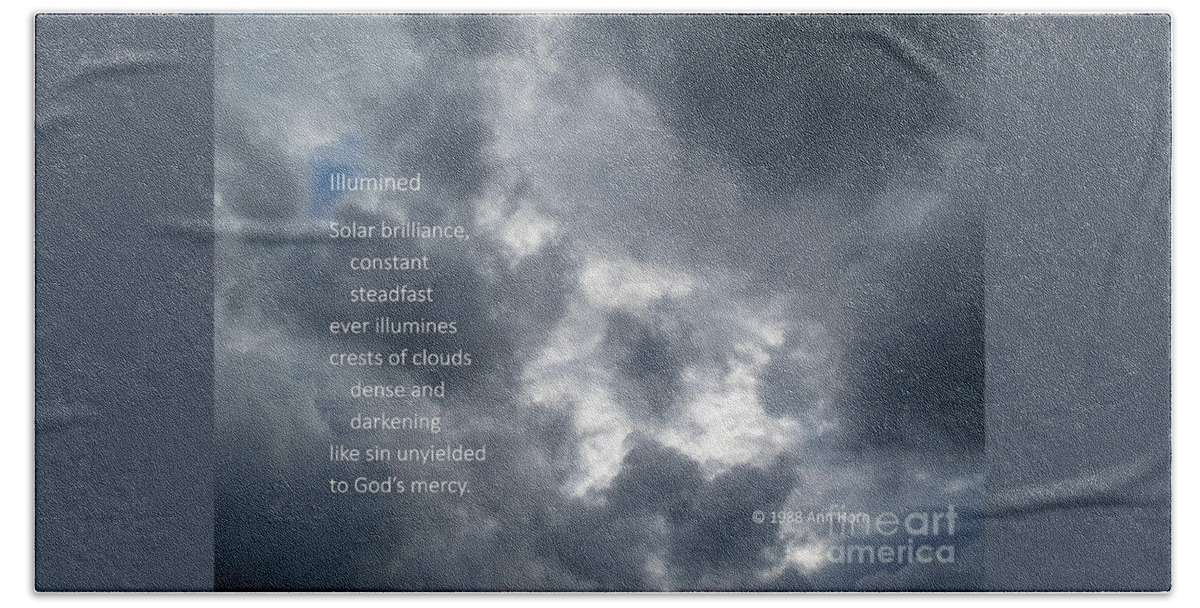 Clouds Bath Towel featuring the photograph Illumined by Ann Horn
