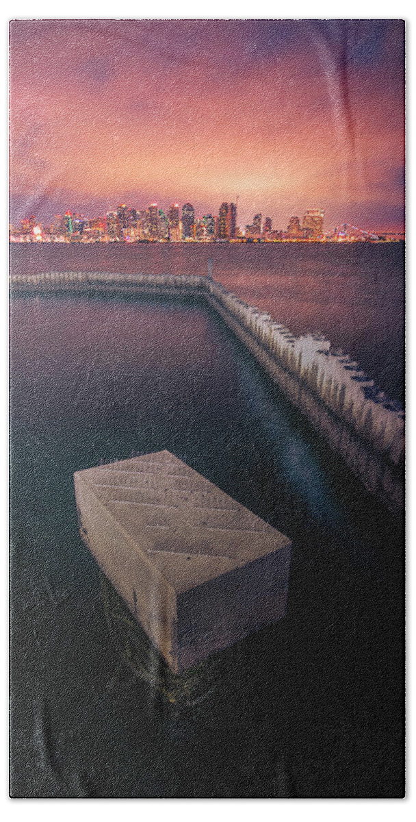 San Diego Hand Towel featuring the photograph Illuminated San Diego by American Landscapes