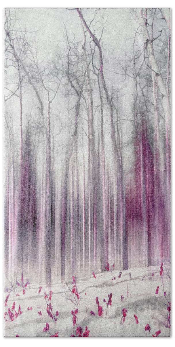 Forest Bath Towel featuring the photograph Imagine the Silence by Priska Wettstein