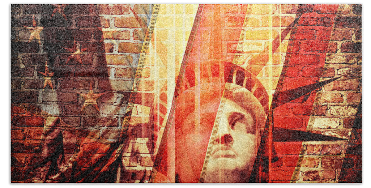The Statue Of Liberty Hand Towel featuring the photograph Imperiled Liberty by Aurelio Zucco