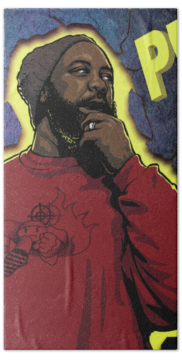 Hip Hop Hand Towel featuring the drawing Imperius Rex by Miggs The Artist