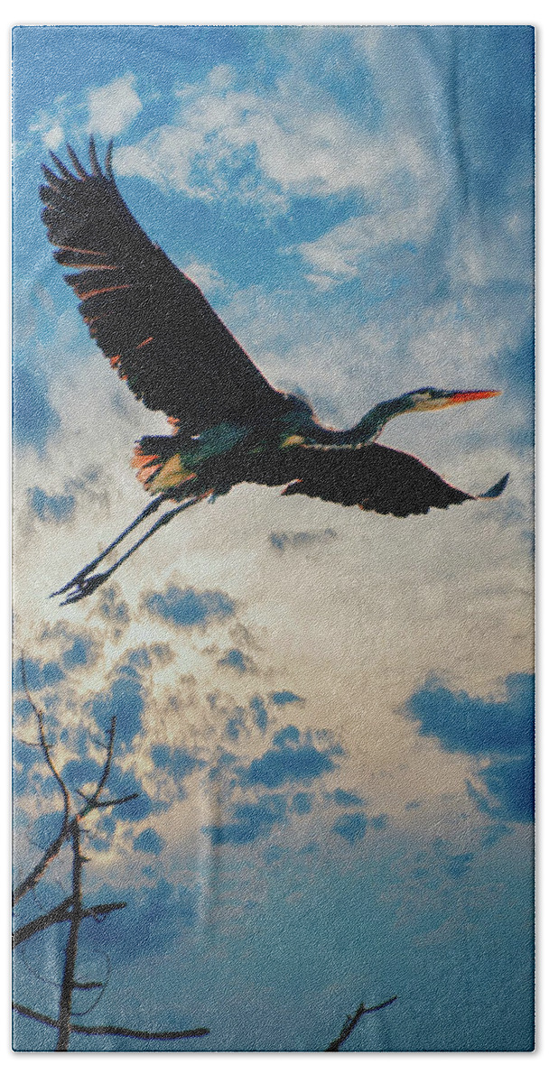  Bath Towel featuring the photograph In Flight by Rick Redman