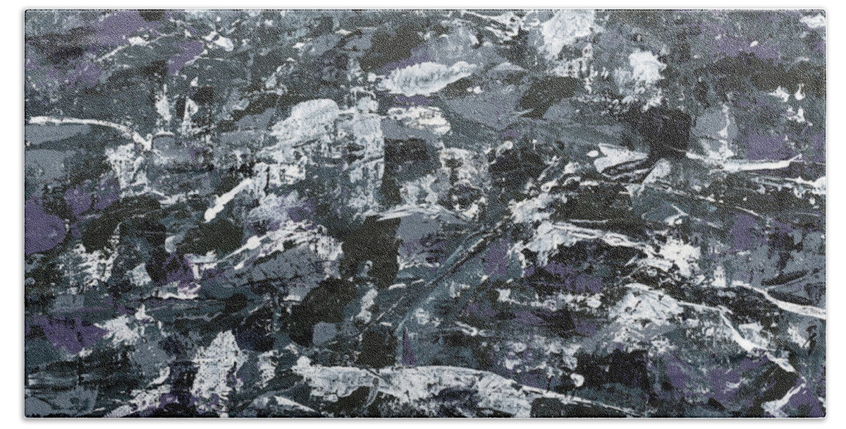 Abstract Bath Towel featuring the painting In Rubble by Matthew Mezo