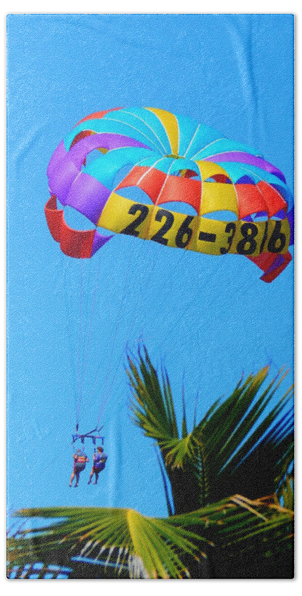 Parachute Bath Towel featuring the photograph In The Air by Virginia White
