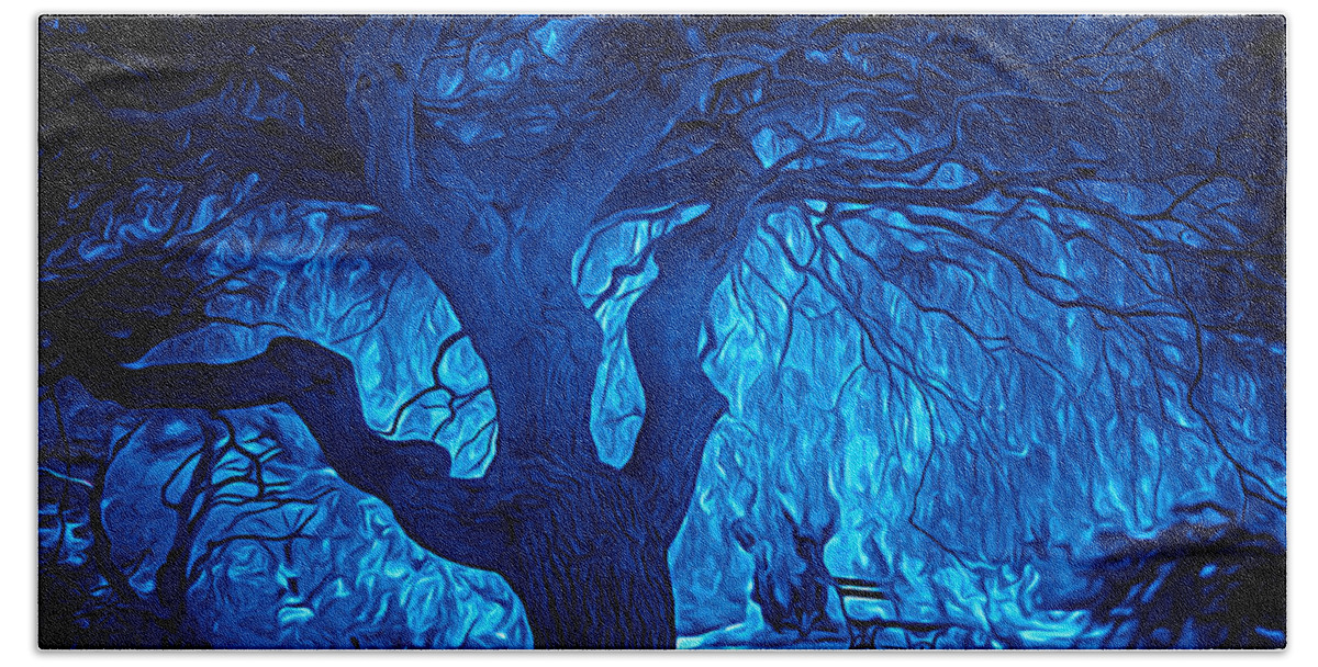 Blue Bath Towel featuring the digital art In the Blues by Lilia S