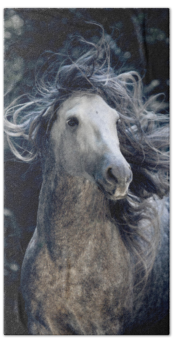 Russian Artists New Wave Bath Towel featuring the photograph In the Waves of Mane by Ekaterina Druz