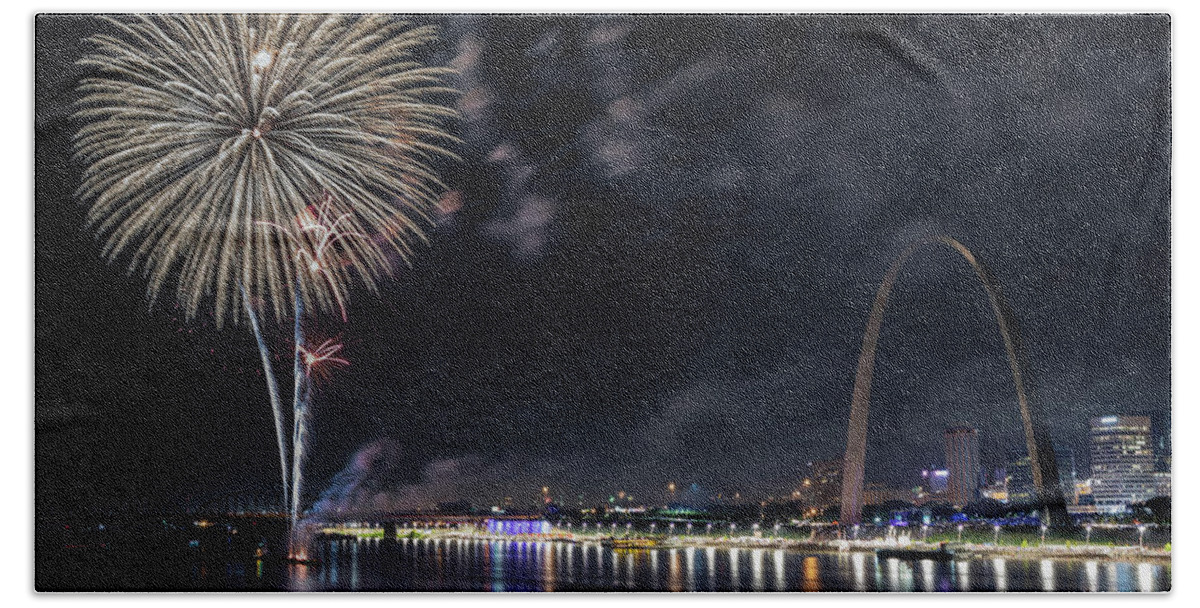 Fair St Louis Bath Towel featuring the photograph Independence Day Celebration by Susan Rissi Tregoning